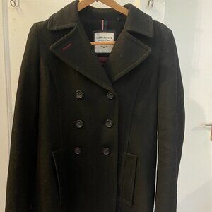 Tommy Hillfiger Women’s Size Small Black Wool Blend Pea Coat